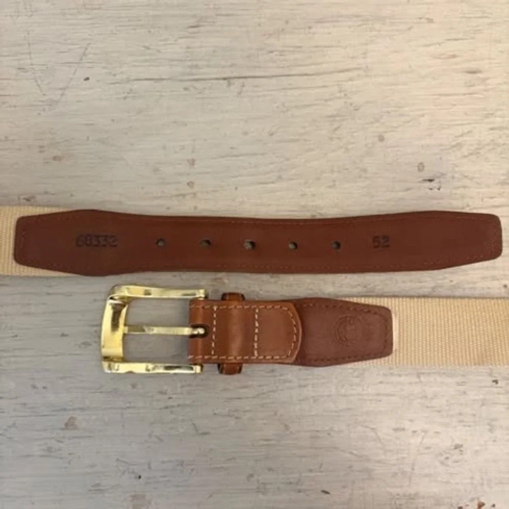 Torino Men's Khaki Surcingle Belt w/ Brown Leather Trim‎ 52-55